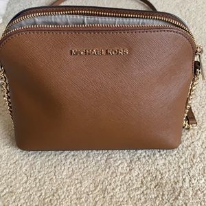 Michael Kors Jet Set Medium Brown Saffiano Crossbody Bag